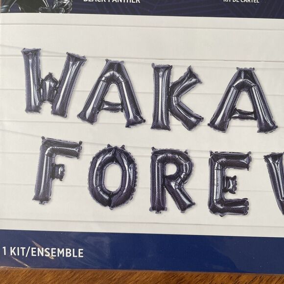 Marvel Black Panther Wakanda Forever Balloon Banner Kit 16' long - Picture 2 of 5